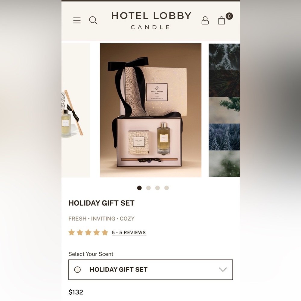 Holiday Gift Set - Hotel Lobby Home Holiday Soy Candle and diffuser set